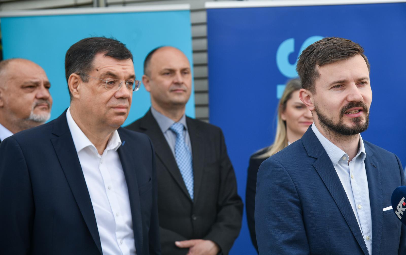 01.04.2024., Zagreb - Konferencija za medije koalicije stranaka Fokus i Republika na Zet okretistu Dubrava. Davor Nadji, Damir Bajs Photo: Josip Regovic/PIXSELL