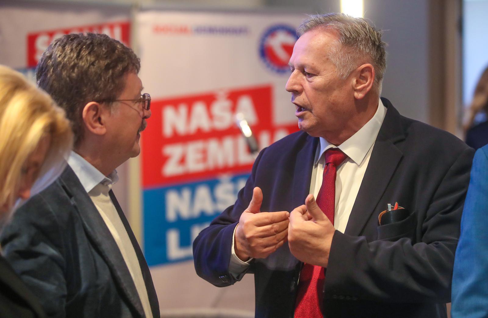 02.04.2024.., Zagreb - U hotelu Internacional odrzano je predstavljanje izbornog programa Socijaldemokrata i partnerskih politickih stranaka. Vilim Ribic, Davorko Vidovic Photo: Slavko Midzor/PIXSELL