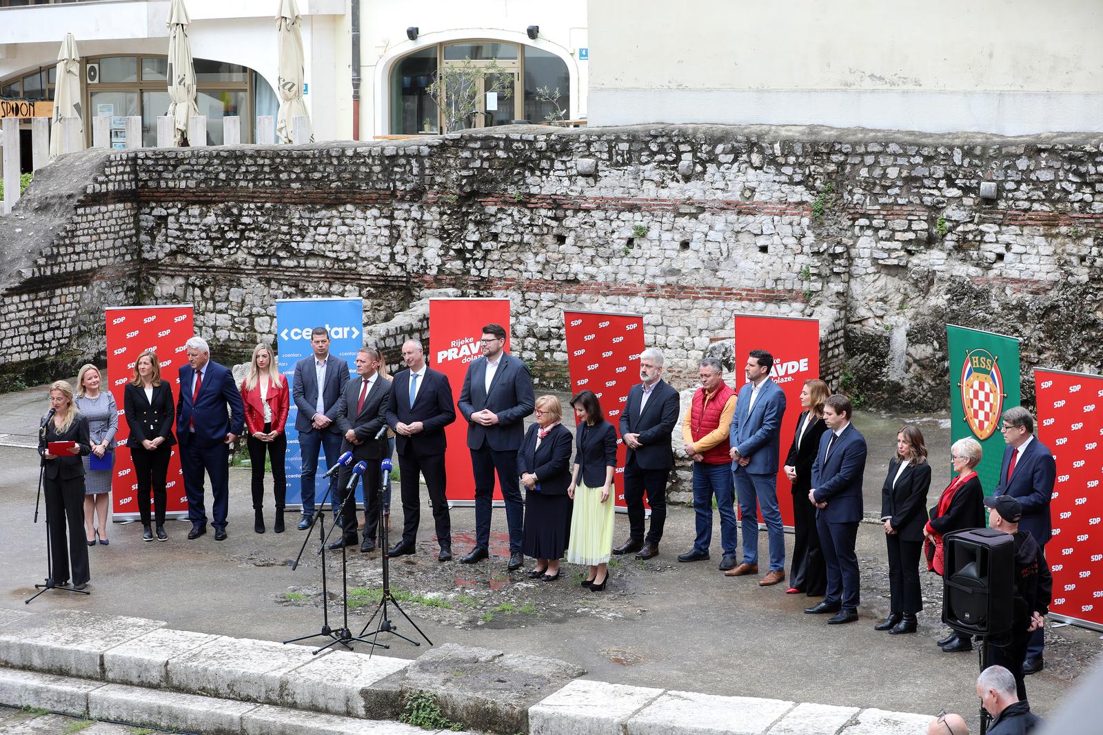 02.04.2024., Rijeka - Predstavljanje kandidata  koalicije "Rijeke pravde" za VIII. izbornu jedinicu.  Photo: Goran Kovacic/PIXSELL