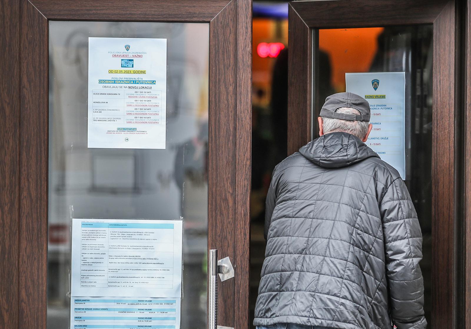 02.05.2023.., Zagreb - Od 2. svibnja svi poslovi vezani za izradu osobnih dokumenata sele u Vukovarsku 70 jer zgrada u Petrinjskoj ide u obnovu nakon potresa. Photo: Slavko Midzor/PIXSELL