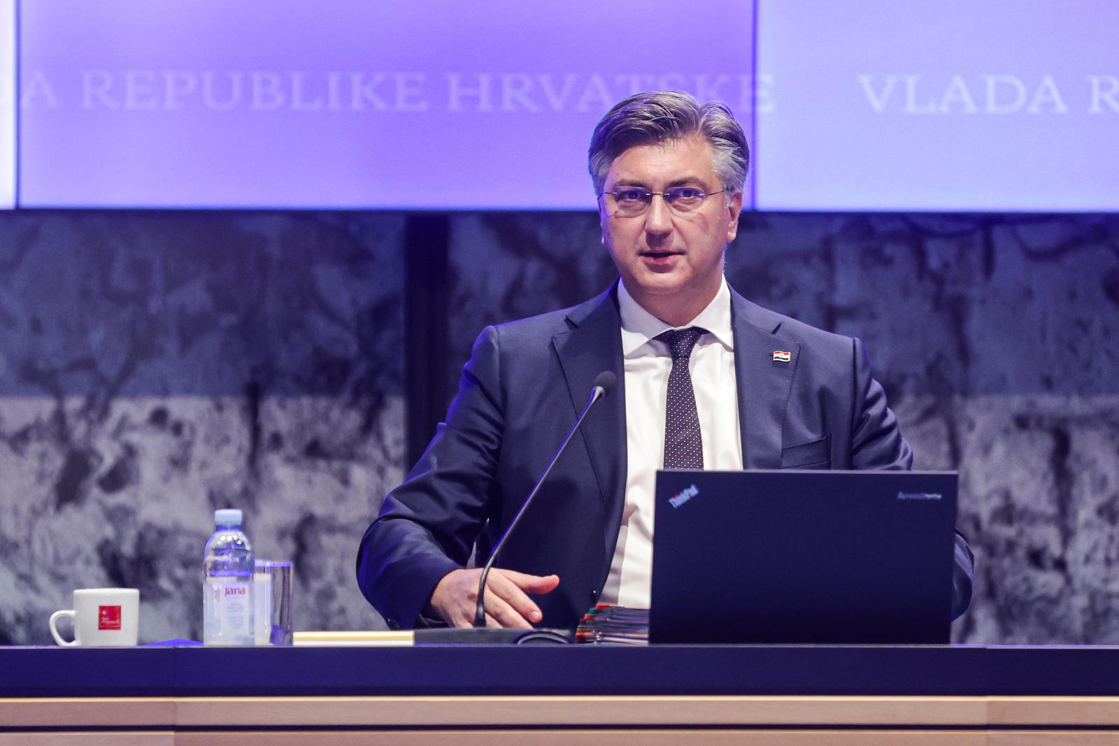 04.04.2024., Zagreb - 297. sjednica vlade u Nacionalnoj i sveucilisnoj knjiznici. predsjednik Vlade RH Andrej Plenkovic Photo: Luka Stanzl/PIXSELL
