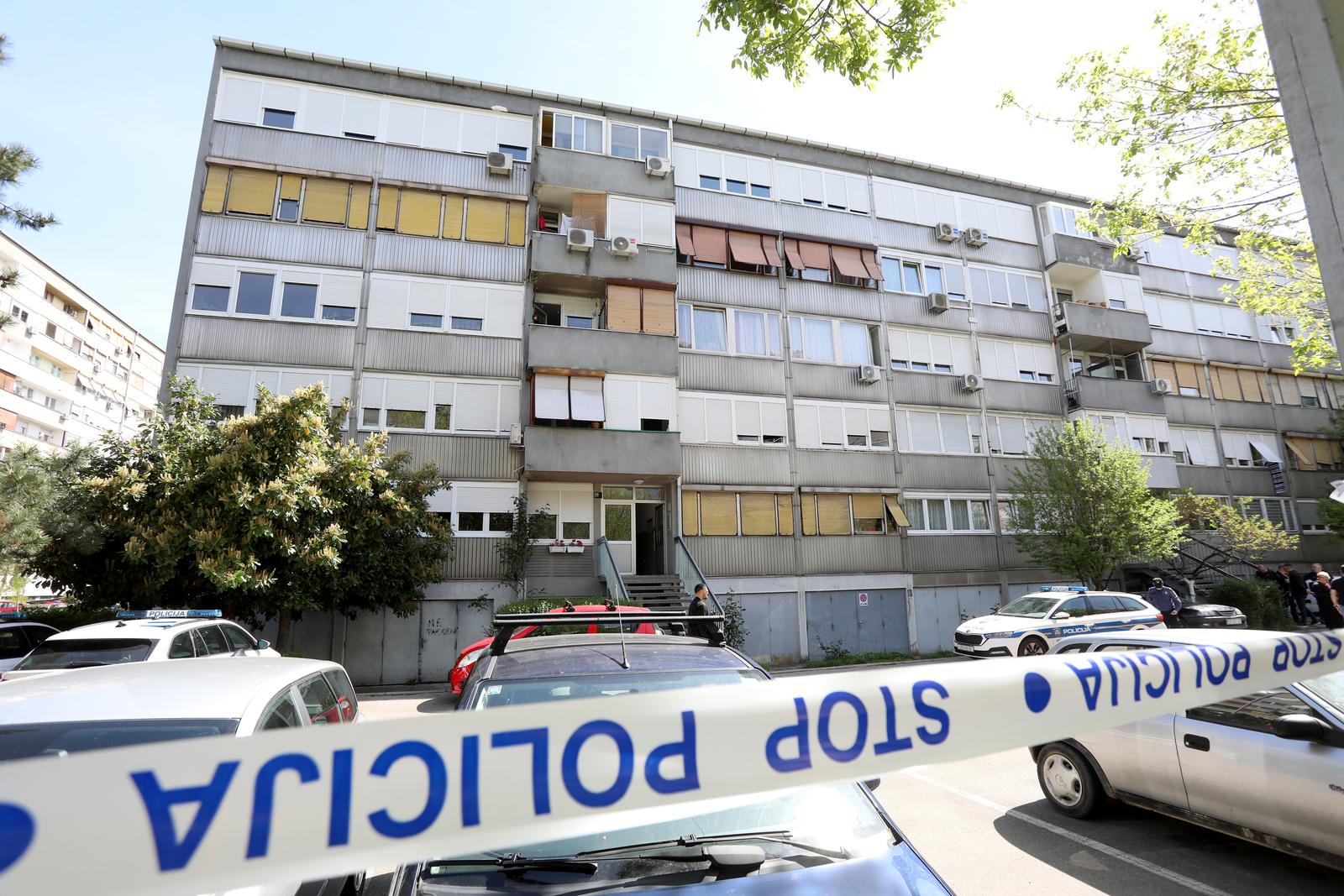 05.04.2024., Zagreb - Jutros je oko 8:20 sati u stanu na Srednjacima pronadjeno je tijelo zene. Policija je izvijestila da je smrt posljedica kaznenog djela.  Ocevid je u tijeku. Photo: Robert Anic/PIXSELL