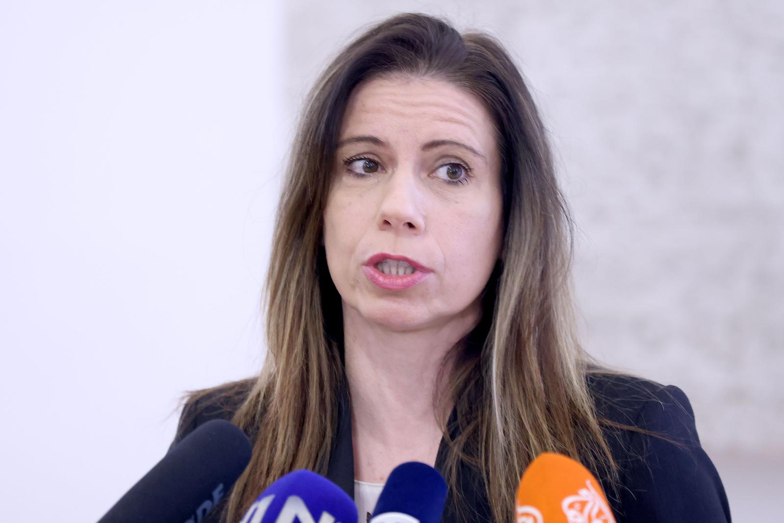 06.03.2024., Zagreb - Na konferenciji za medije odrzanoj u Saboru o aktualnim temama govorila je Katarina Peovic. Photo: Patrik Macek/PIXSELL