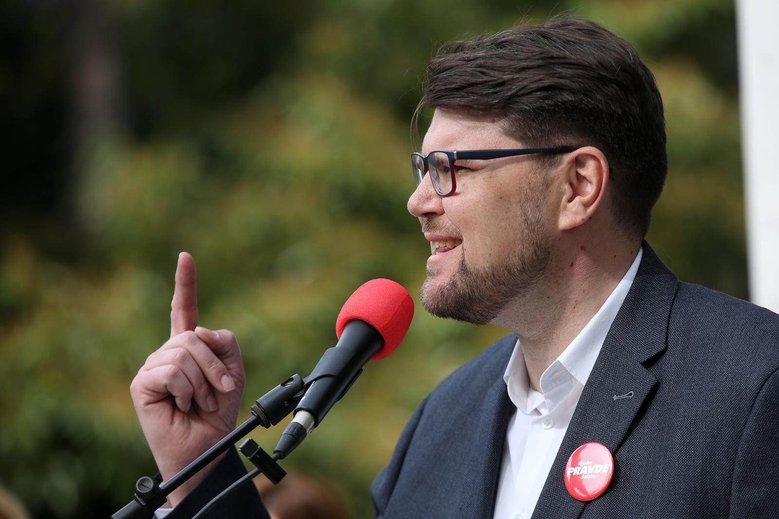 10.04.2024., Krapina - Koalicija Rijeke pravde predstavila je u Krapini kandidate i kandidatkinje za III. izbornu jedinicu na predstojecim parlamentarnim izborima. Photo: Zeljko Haldika/PIXSELL