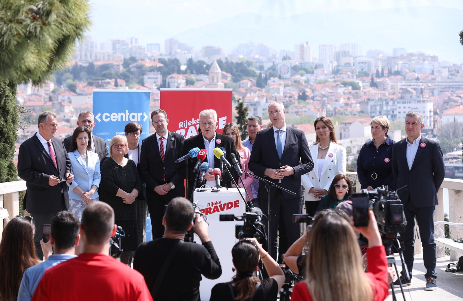 11.04.2024., Split - Koalicija "Rijeke pravde" predstavila je kandidate za X. izbornu jedinicu na parlamentarnim izborima. Ranko Ostojic Photo: Ivo Cagalj/PIXSELL