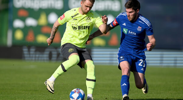 12.04.2024., SC Rudes, Zagreb - SuperSport HNL, 30. kolo, NK Rudes - NK Slaven Belupo. 
Robert Muric, Jan Dolezal Photo: Marko Lukunic/PIXSELL