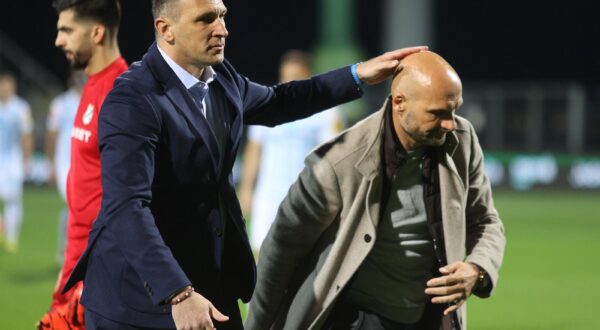 12.11.2023., Rijeka - SuperSport prva Hrvatska nogometna liga, 15. kolo, HNK Rijeka - GNK Dinamo. Sergej Jakirovic, Zeljko Sopic Photo: Nel Pavletic/PIXSELL