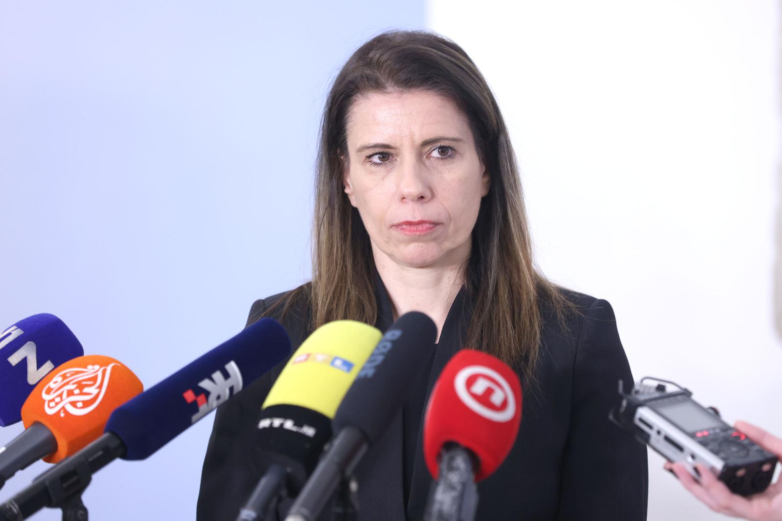 13.03.2024., Zagreb - Na konferenciji za medije odrzanoj u Saboru o aktualnim temama govorila je Katarina Peovic. Photo: Patrik Macek/PIXSELL