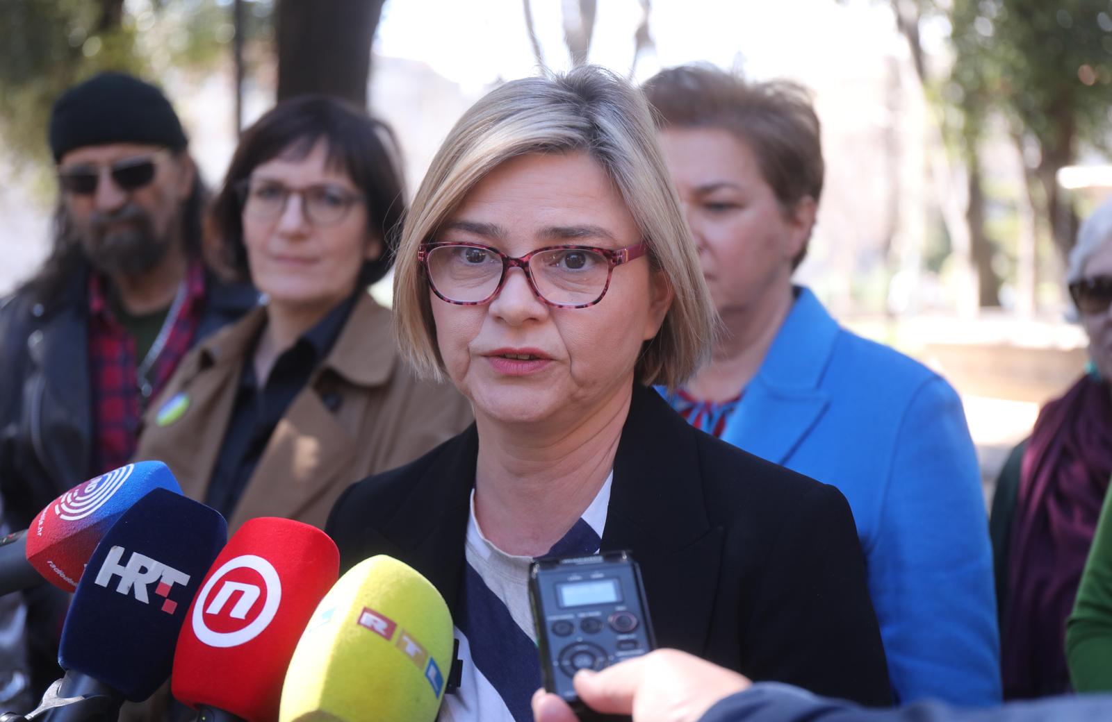 19.03.2024.,Split - Sandra Benicic i Tamara Viskovic iz stranke Mozemo odrzale su konferenciju za medije. Photo: Ivo Cagalj/PIXSELL