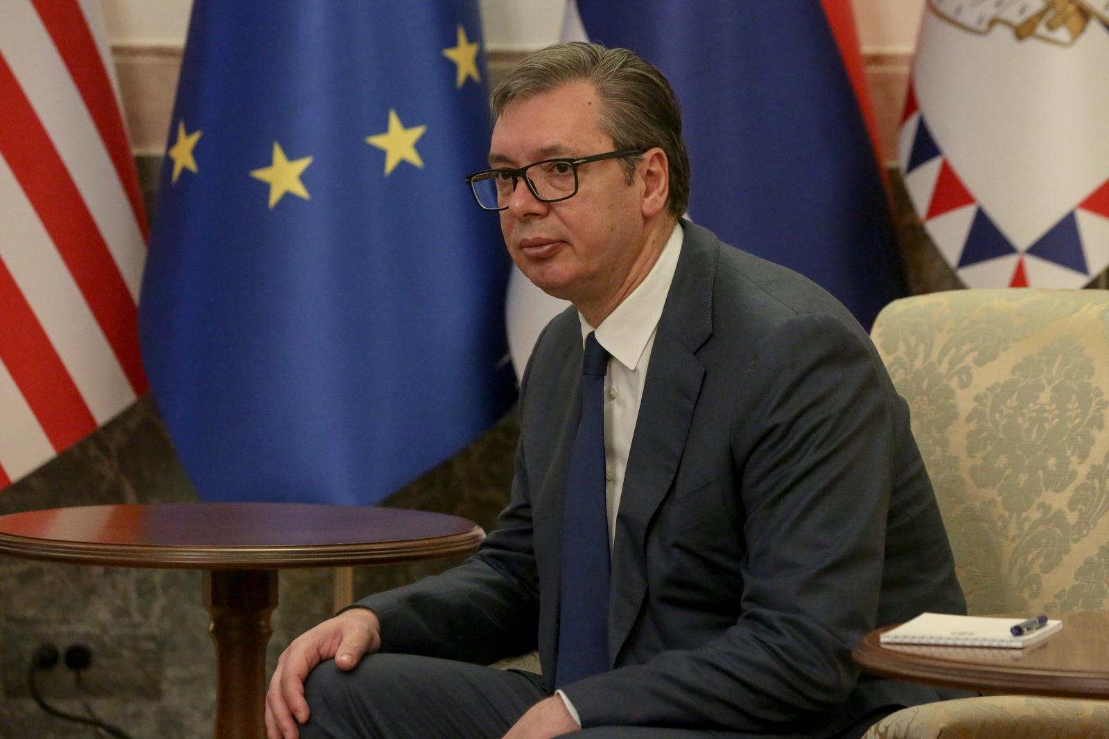 20.04.2024, Beograd - Predsjednik Srbije Aleksandar Vucic sastao se s pomocnikom americkog drzavnog tajnika Anthonyja Blinkena, Jamesom O'Brienom za europske i euroazijske poslove. Photo: F.S./ATAImages/PIXSELL