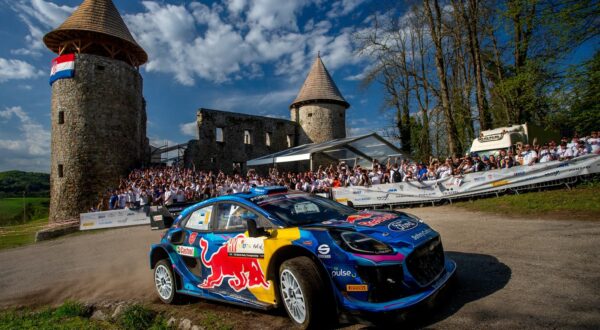 22.04.2023., Novigrad na Dobri - FIA WRC Croatia Rally 2023. SS14 Vinski Vrh - Duga Resa. Ott Tanak (Estonija) i Martin Jarveoja (Estonija) iz tima M-Sport Ford World Rally Team u automobilu Ford Puma Rally1 Hybrid. Photo: igor Kralj/PIXSELL