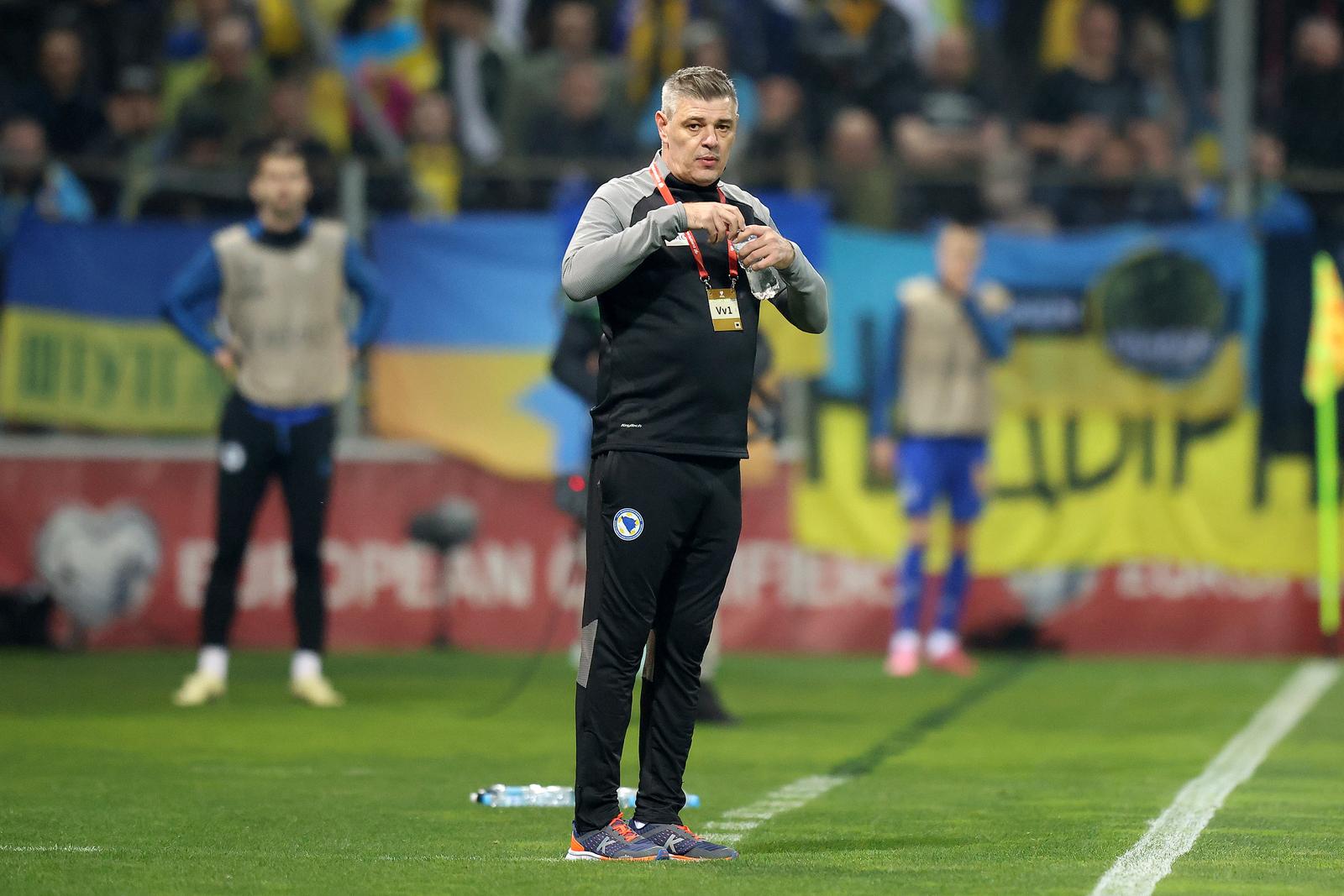 21.03.2024., Zenica, Bosna i Hercegovina - Polufinalna utakmica play offa za plasman na Europsko prvenstvo 2024, Bosna i Hercegovina - Ukrajina. Savo Milosevic. Photo: Armin Durgut/PIXSELL