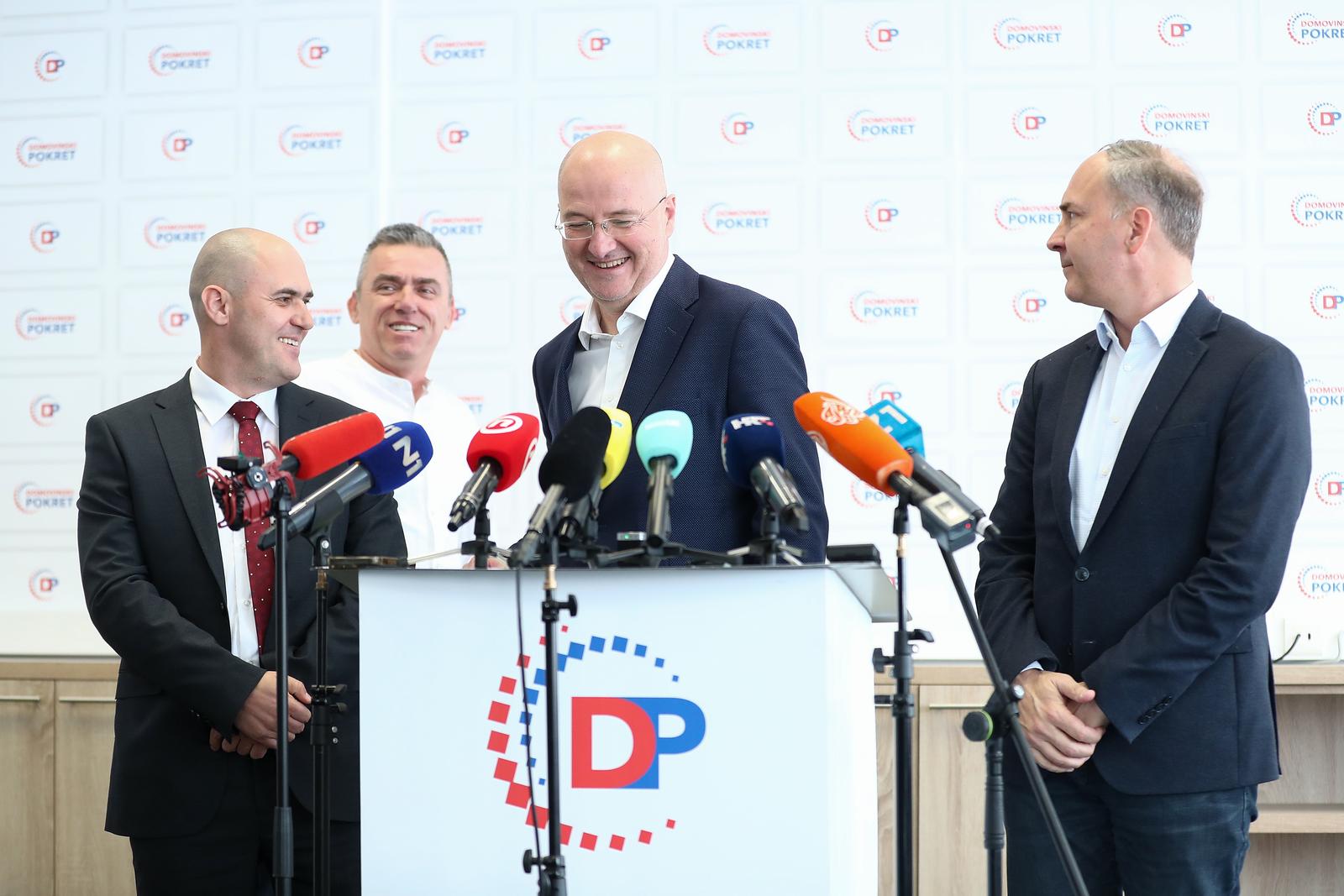 22.04.2024., Zagreb - Zamjenik predsjednika Domovinkog pokreta Mario Radic dao je izjavu medijima. Photo: Matija Habljak/PIXSELL