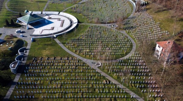 22.02.2021., Potocari, Bosna i Hercegovina - Fotografija iz zraka Memorijalnog centra Srebrenica-Potocari. Photo: Armin Durgut/PIXSELL