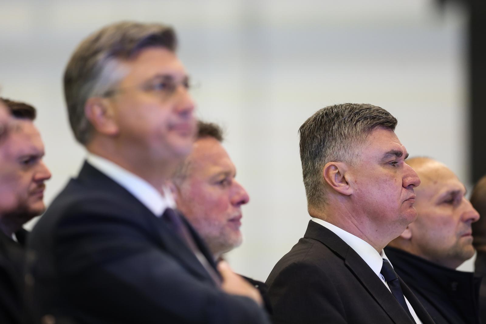 25.04.2024., Velika Gorica - Svecani docek prvih sest od ukupno 12 visenamjenskih borbenih aviona Rafale iz Francuske u vojarni "Pukovnik Marko Zivkovic". Zoran Milanovic. Photo: Igor Kralj/PIXSELL