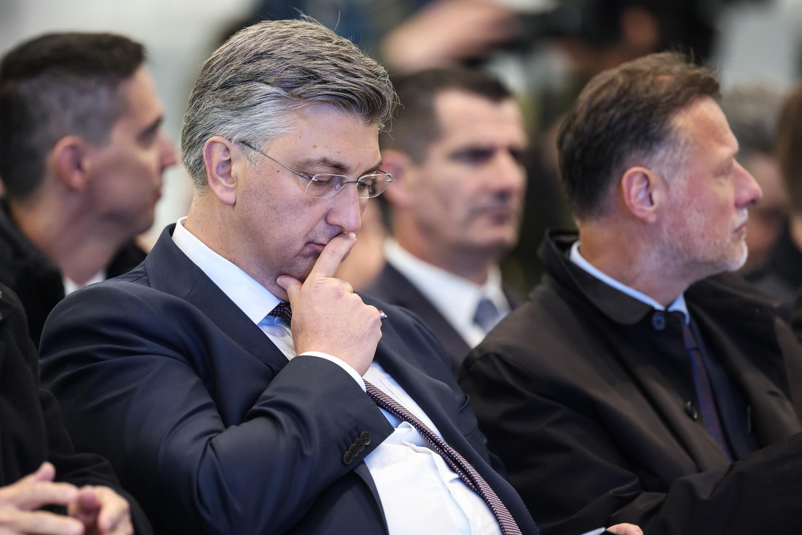 25.04.2024., Velika Gorica - Svecani docek prvih sest od ukupno 12 visenamjenskih borbenih aviona Rafale iz Francuske u vojarni "Pukovnik Marko Zivkovic". Andrej Plenkovic. Photo: Igor Kralj/PIXSELL