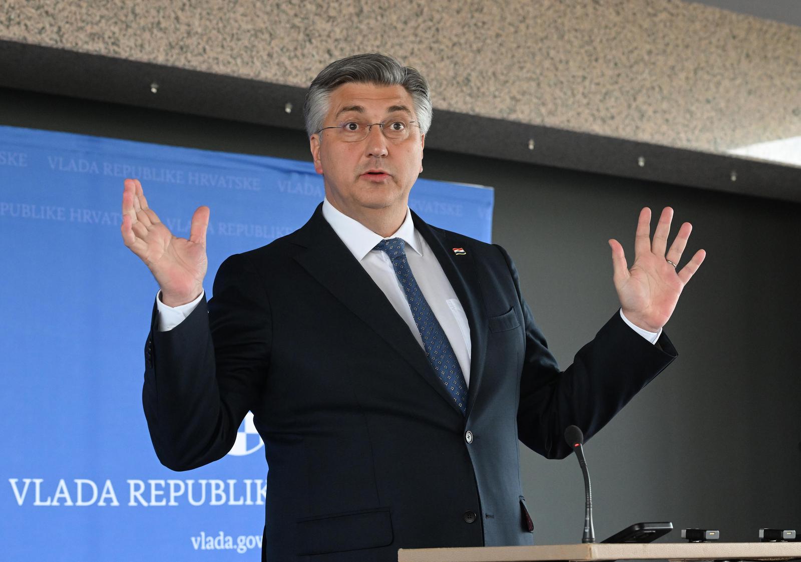 26.4.2024., Zagreb - 302. sjednica Vlade u NSK. Nakon sjednice predsjednik Vlade Andrej Plenkovic dao je izjave za medije. Photo: Davorin Visnjic/PIXSELL