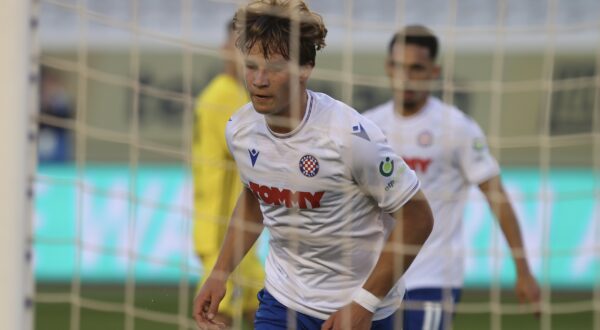 27.04.2024.,Split - SuperSport prva Hrvatska nogometna liga, 32. kolo, HNK Hajduk - NK Rudes. Rokas Pukstas Photo: Ivo Cagalj/PIXSELL