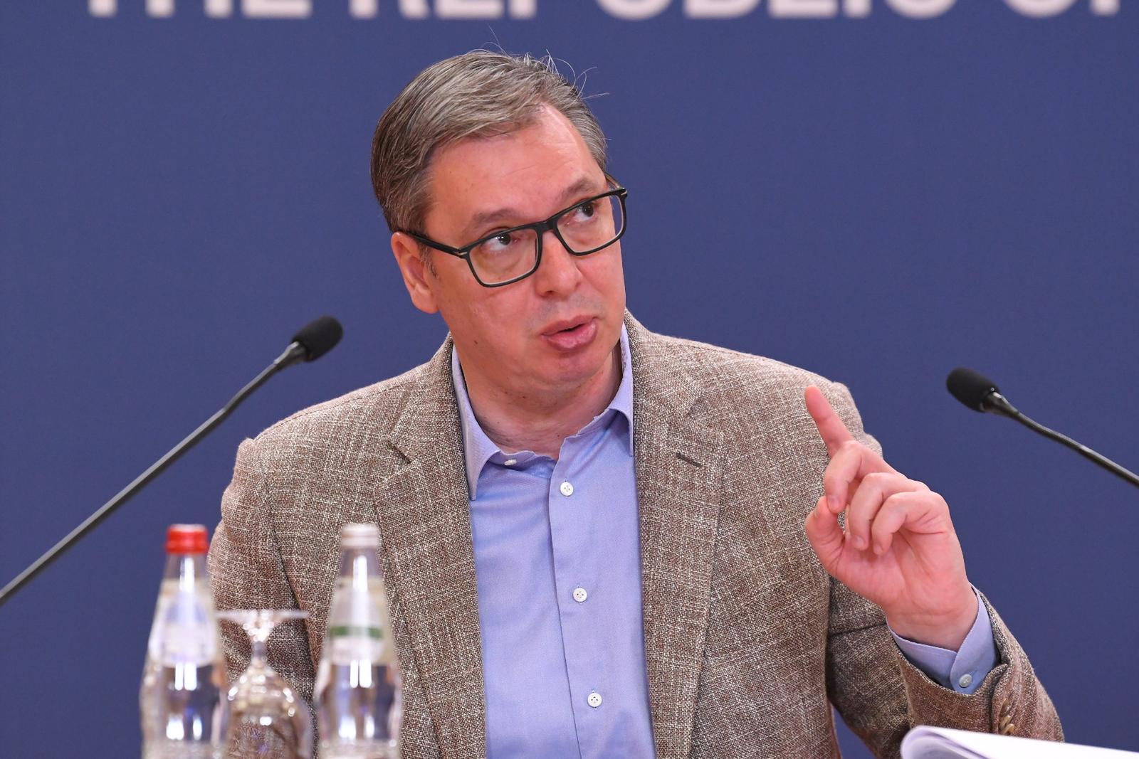29, March, 2024, Belgrade - The President of the Republic of Serbia, Aleksandar Vucic, addressed the citizens of Serbia. Aleksandar Vucic. Photo: R. Z./ATAImages.

29, mart, 2024, Beograd - Predsednik Republike Srbije Aleksandar Vucic obratio se gradjanima Srbije. . Photo: R. Z./ATAImages. Photo: R. Z./ATAImages/PIXSELL