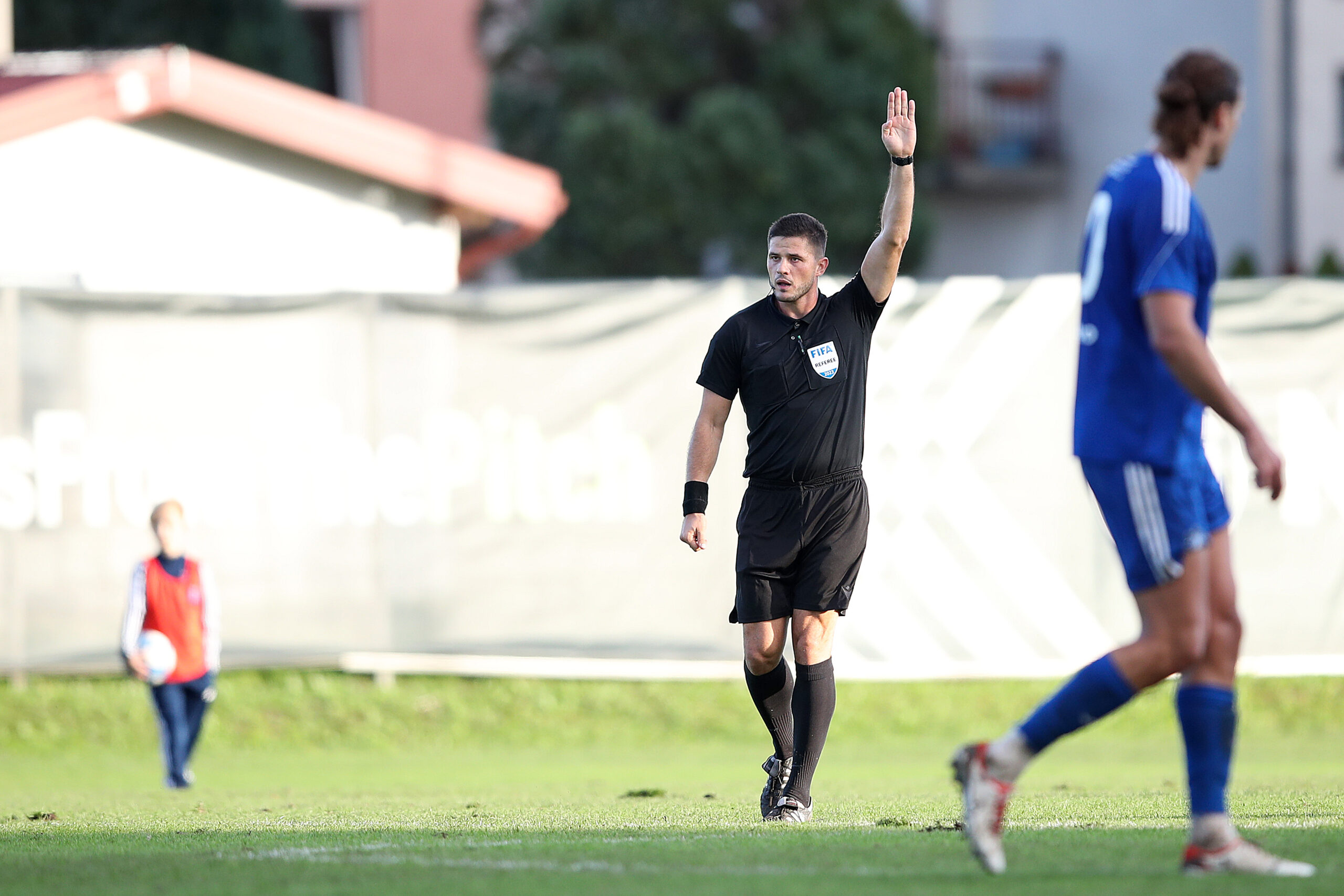 31.10.2023., SC Rudes, Zagreb - SuperSport Hrvatski nogometni kup, osmina finala, NK Rudes - NK Slaven Belupo. Sudac Patrik Kolaric. 
  Photo: Slavko Midzor/PIXSELL