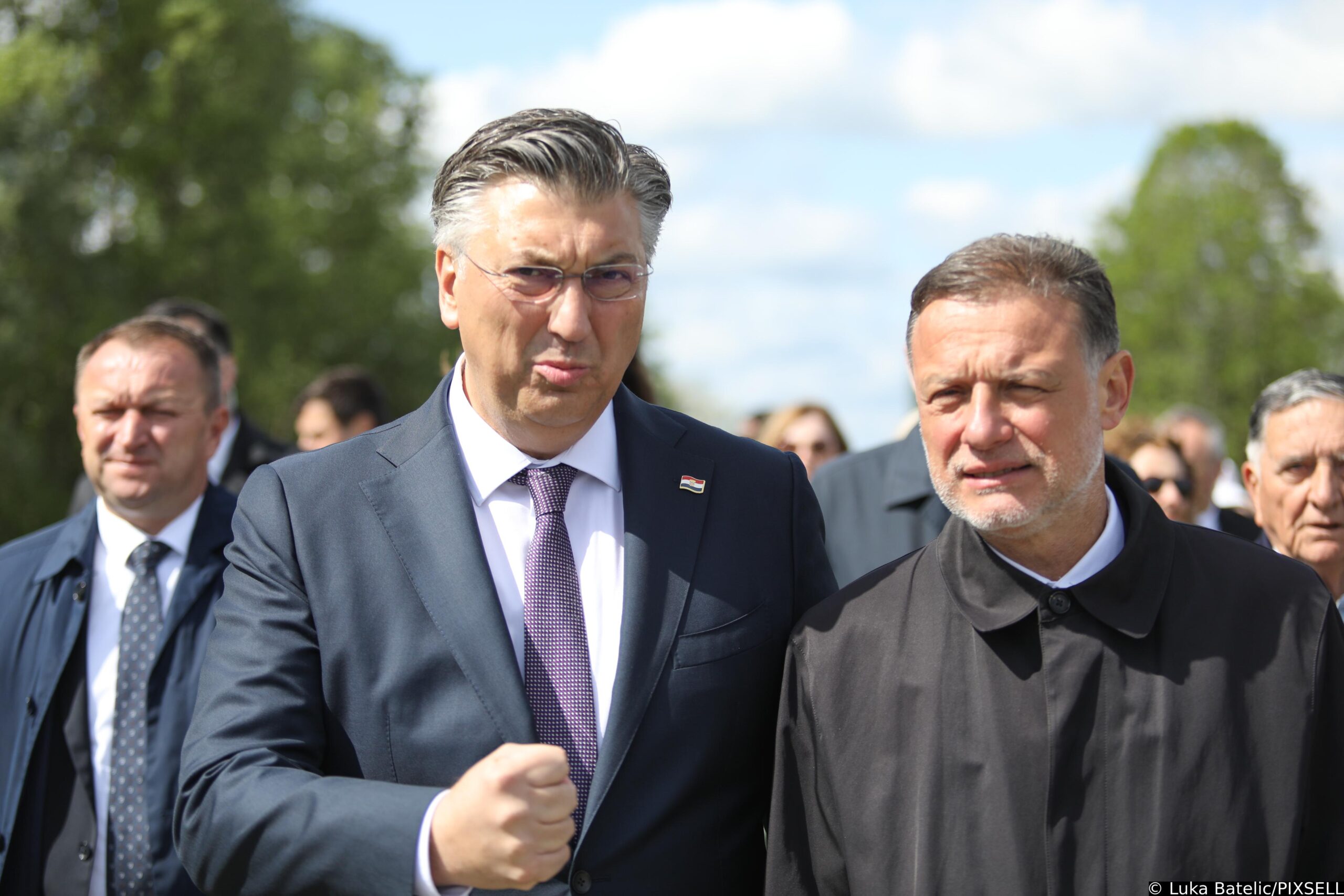 21.04.2024., Jasenovac - Povodom dana sjecanja na zrtve ustaskog logora u Jasenovcu odrzana je komemoracija te kolona sjecanja. Photo: Luka Batelic/PIXSELL