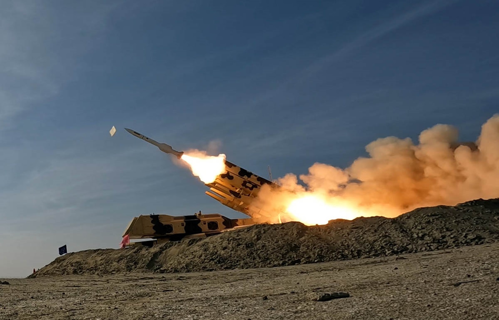 January 19, 2024, Undisclosed, Persian Gulf, Iran: A missile being launched during a military drill at an undisclosed location in the Persian Gulf, southern Iran.,Image: 838822106, License: Rights-managed, Restrictions: , Model Release: no, Credit line: Iranian Army Office / Zuma Press / Profimedia