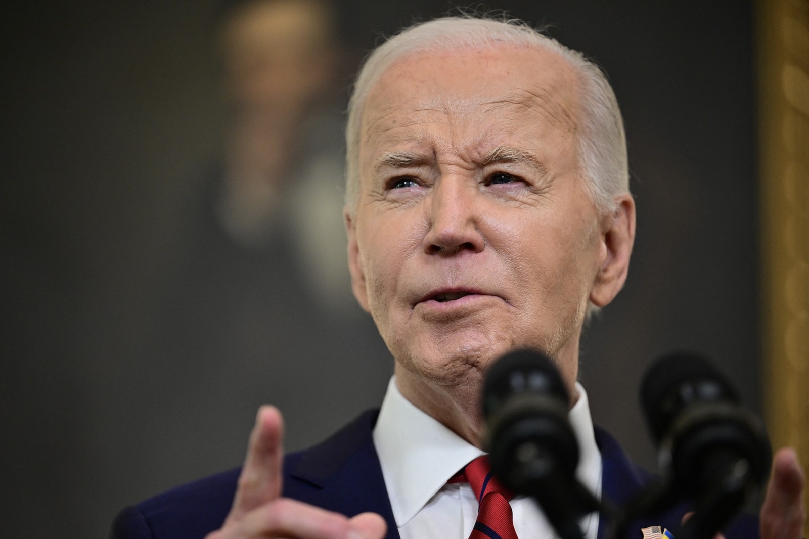 US President Joe Biden speaks after signing the foreign aid bill at the White House in Washington, DC, on April 24, 2024. The $95 billion package of assistance to Ukraine, Israel and Taiwan also provides needed humanitarian assistance to Gaza, Sudan and Haiti, and a measure to ban TikTok in the US.,Image: 867582806, License: Rights-managed, Restrictions: , Model Release: no, Credit line: Jim WATSON / AFP / Profimedia