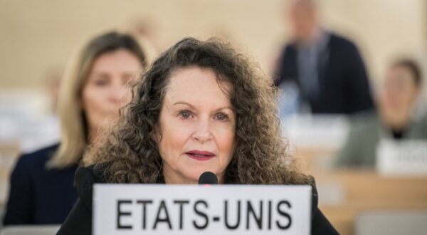US Ambassador to the United Nations Human Rights Council Michele Taylor delivers a speech during a session of the UN Human Rights Council in Geneva, on October 9, 2023.,Image: 812228950, License: Rights-managed, Restrictions: , Model Release: no, Credit line: Fabrice COFFRINI / AFP / Profimedia