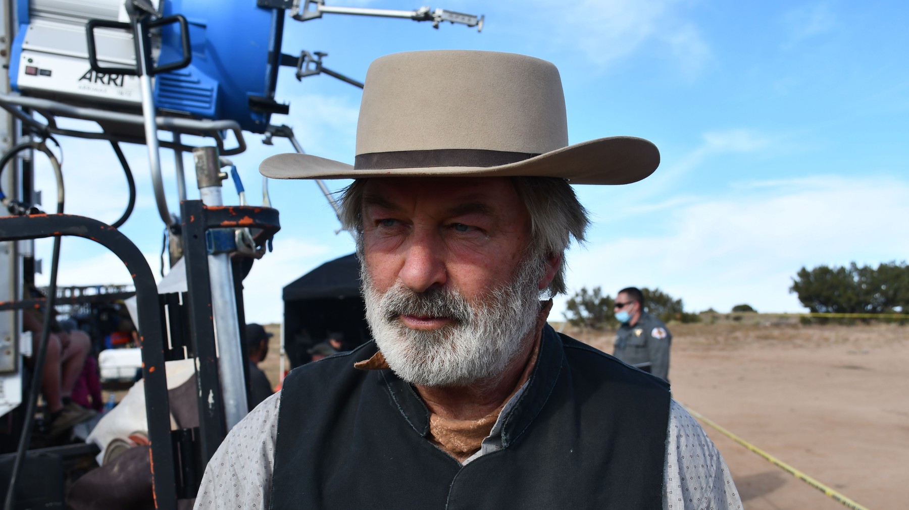 January 19, 2023: Prosecutors plan to charge actor Alec Baldwin with involuntary manslaughter in the deadly 2021 ''Rust'' film shooting. Film armorer Hannah Gutierrez Reed will also be charged. FILE IMAGE SHOT ON: April 26, 2022, Santa Fe, New Mexico, USA: ALEC BALDWIN on the set in his costume for the movie 'Rust.' The Santa Fe County Sheriff's Office released photos from its investigation of the fatal shooting of the cinematographer Halyna Hutchins on the set of the film 'Rust. Producer and actor Baldwin fired the prop gun that killed one crew member and injured another on the set of the movie ''Rust'' in New Mexico, the Santa Fe County Sheriff's Office said. The film's director of photography, Halyna Hutchins, 42, was killed, and director Joel Souza, 48, was injured when Baldwin, 63, discharged the stage firearm.,Image: 686316305, License: Rights-managed, Restrictions: , Model Release: no, Pictured: Baldwin Alec, Credit line: Santa Fe County Sheriff's Office / Zuma Press / Profimedia
