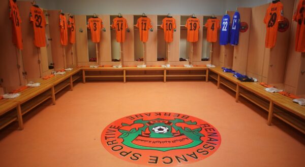General view of the RS Berkane changeroom during the CAF Confederation Cup 2021/22 Final between Orlando Pirates and RS Berkane held at the Godswill Akpabio International Stadium in Uyo, Nigeria on 20 May 2022 ©Sports Inc,Image: 693557092, License: Rights-managed, Restrictions: This image is intended for Editorial use (e.g. news articles). Any commercial use (e.g. ad campaigns) requires additional clearance., Model Release: no, Credit line: BackpagePix / PA Images / Profimedia