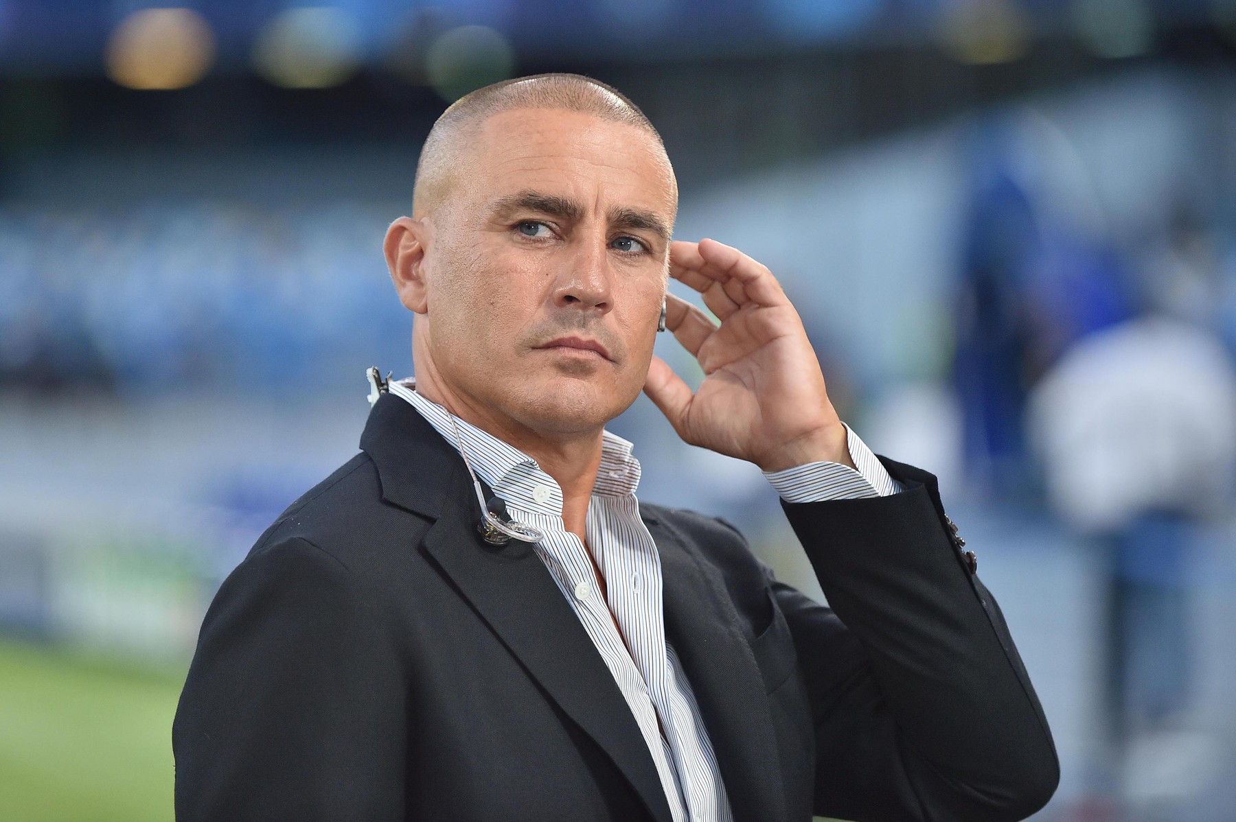 September 7, 2022, Italy: Foto IPP/Felice De Martino .Napoli 07/09/2022 .calcio Champions League 2022-2023 .Napoli - Liverpool .Nella foto: l'ex calciatore Fabio Cannavaro in veste di commentatore televisivo.Italy Photo Press World Copyright,Image: 720365080, License: Rights-managed, Restrictions: * China, France, Italy, Germany, Japan, Netherlands, Poland, Switzerland and UK Rights OUT *, Model Release: no, Credit line: Italy Photo Press / Zuma Press / Profimedia