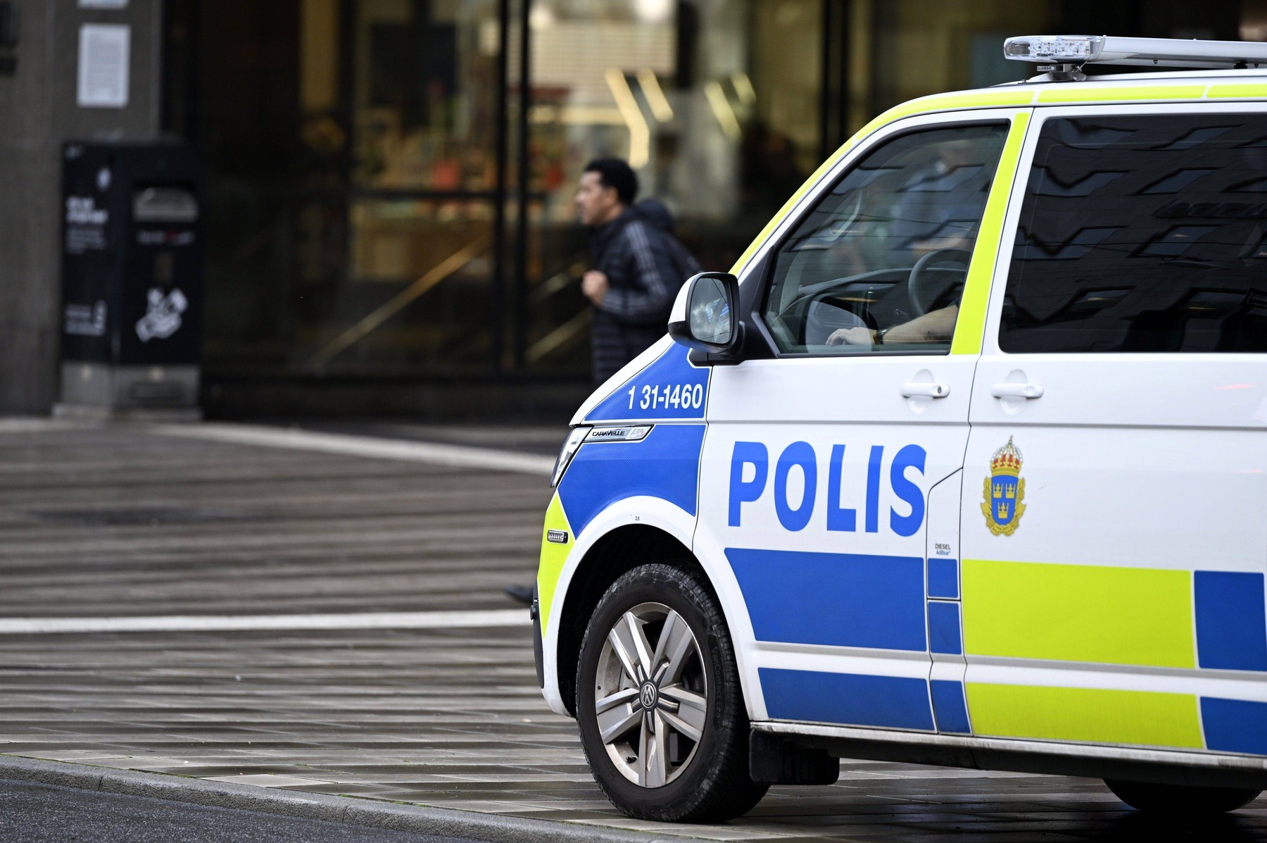 Police van of the Swedish police forces at the Drottninggatan in Central Stockholm in Sweden on 11th October, 2023. LEHTIKUVA / ANTTI AIMO-KOIVISTO - FINLAND OUT.  * Restriction for France customers: it is forbidden to publish on the day of the event-Restriction clients francais : il est interdit de publier le jour meme de l evenement. * //LEHTIKUVA_LKLAPA20231011112248H844_TWCM30FWW/Credit:Antti Aimo-Koivisto/LEHTI/SIPA/2310121146,Image: 813103863, License: Rights-managed, Restrictions: , Model Release: no, Credit line: Antti Aimo-Koivisto/LEHTI / Sipa Press / Profimedia