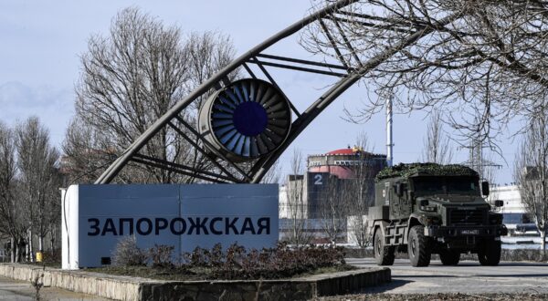 8614079 07.02.2024 An armored vehicle is leaving the territory of the Zaporizhzhya NPP (ZNPP) accompanying the motorcade with IAEA Director General Raphael Grossi. The IAEA chief arrived at the plant's site accompanied by another group of observers who will replace their colleagues at the ZNPP.,Image: 844270526, License: Rights-managed, Restrictions: Editors' note: THIS IMAGE IS PROVIDED BY RUSSIAN STATE-OWNED AGENCY SPUTNIK., Model Release: no, Credit line: Konstantin Mihalchevskiy / Sputnik / Profimedia