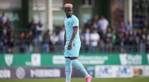 Sestao River Club v Barca Atletic - Primera Federacion Mikayil Faye of Barca Atletic looks on during the Primera Federacion match between Sestao RC and Barca Atletic at Las Llanas on October 22, 2023, in Sestao, Spain. Sestao Las Llanas Basque Country Spain RL_SRCvBARB_004 Copyright: xRicardoxLarreinax,Image: 849289122, License: Rights-managed, Restrictions: Credit images as "Profimedia/ IMAGO", Model Release: no, Credit line: Ricardo Larreina / imago sportfotodienst / Profimedia