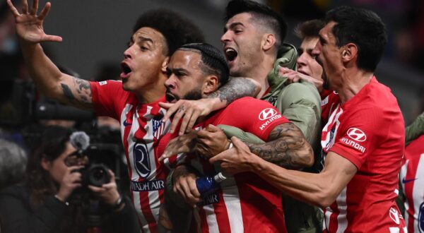 Mg Madrid 13/03/2024 - Champions League / Atletico Madrid-Inter / foto Matteo Gribaudi/Image nella foto: esultanza gol Memphis Depay,Image: 857289519, License: Rights-managed, Restrictions: PUBLICATIONxNOTxINxITA, Credit images as "Profimedia/ IMAGO", Model Release: no, Credit line: www.imagephotoagency.it / imago sportfotodienst / Profimedia