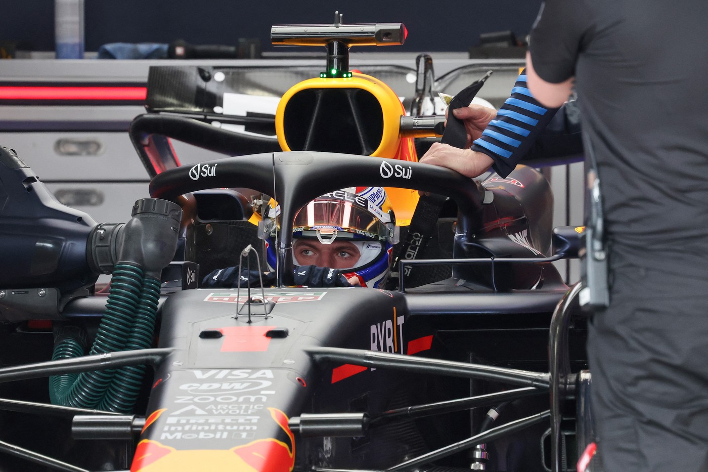 Red Bull Racing's Dutch driver Max Verstappen takes part in the qualifying session for the Formula One Japanese Grand Prix race at the Suzuka circuit in Suzuka, Mie prefecture on April 6, 2024.,Image: 862800445, License: Rights-managed, Restrictions: , Model Release: no, Credit line: KIM KYUNG-HOON / AFP / Profimedia