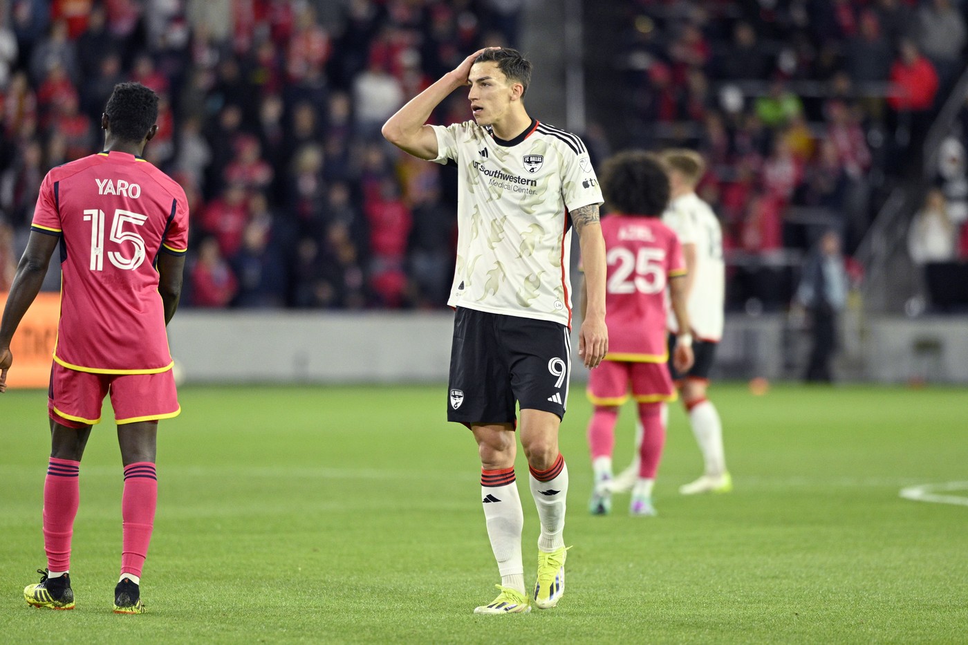 Apr 6, 2024; St. Louis, Missouri, USA; FC Dallas forward Petar Musa (9) reacts during the second half of their game against St. Louis City SC at CITYPARK.,Image: 863027292, License: Rights-managed, Restrictions: *** World Rights ***, Model Release: no, Credit line: USA TODAY Network / ddp USA / Profimedia