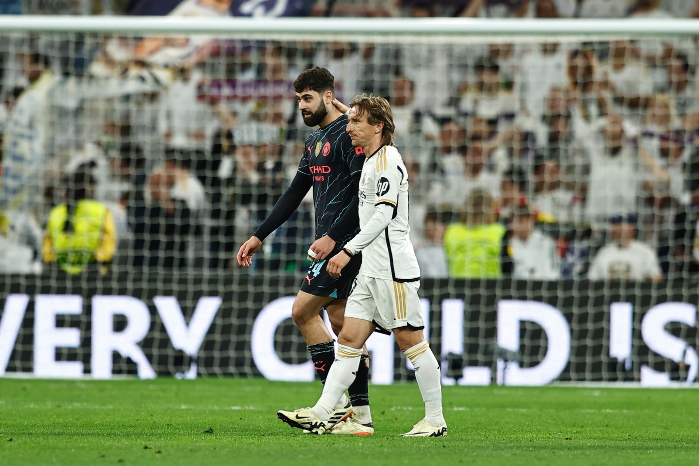 (L-R) Josko Gvardiol (ManC), Luka Modric (Real), APRIL 9, 2024 - Football / Soccer : UEFA Champions League Quarter-finals 1st leg match between Real Madrid CF 3-3 Manchester City FC at the Estadio Santiago Bernabeu in Madrid, Spain. (Photo by Mutsu Kawamori/AFLO),Image: 863714651, License: Rights-managed, Restrictions: No third party sales, Model Release: no, Credit line: Mutsu Kawamori / AFLO / Profimedia