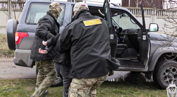 RUSSIA, DETENTION, LAW ENFORCEMENT, SECURITY - APRIL 10, 2024: Officers of the Russian Federal Security Service (FSB) detain an SBU agent suspected of plotting a terrorist attack against Russian troops. According to preliminary data, a female resident of the Zaporozhye Region received explosives from SBU officers through a cache, to further store and transfer the items to a Ukrainian sabotage and reconnaissance group. Video grab. Best quality available. The Press Office of the Zaporozhye Region Branch of the Russian Federal Security Service/TASS,Image: 863742937, License: Rights-managed, Restrictions: THIS IMAGE WAS PROVIDED 10 APRIL 2024 BY A THIRD PARTY. IT IS DISTRIBUTED EXACTLY AS RECEIVED BY TASS, AS A SERVICE TO CLIENTS. FOR NEWS PURPOSES ONLY, Model Release: no, Credit line: The Press Office of the Zaporozh / TASS / Profimedia
