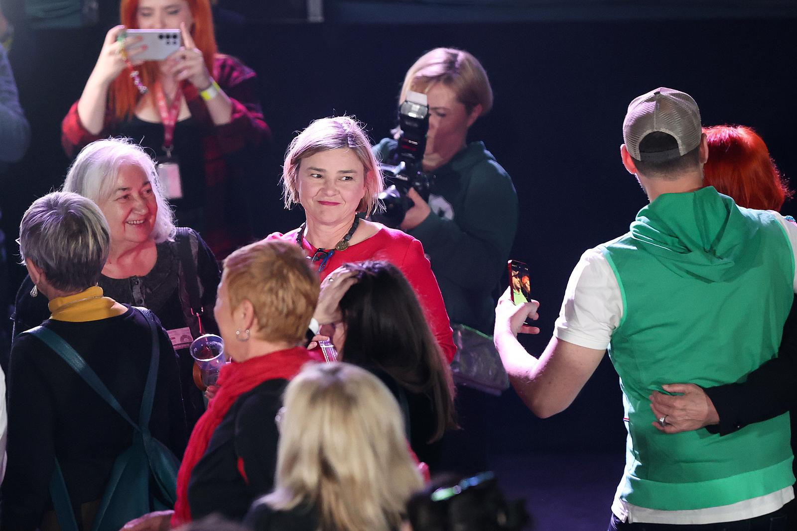 17.04.2024., Zagreb - Docek izbornih rezultata za Hrvatski sabor u stozeru politicke platforme Mozemo! u Tvornici kulture. Sandra Bencic Photo: Goran Stanzl/PIXSELL