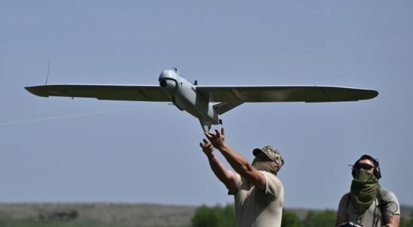 Ukrainian servicemen of the 22nd Brigade launch a Leleka reconnaissance UAV drone near Chasiv Yar, Donetsk region, on April 27, 2024, amid the Russian invasion of Ukraine.,Image: 868553727, License: Rights-managed, Restrictions: , Model Release: no, Credit line: Genya SAVILOV / AFP / Profimedia