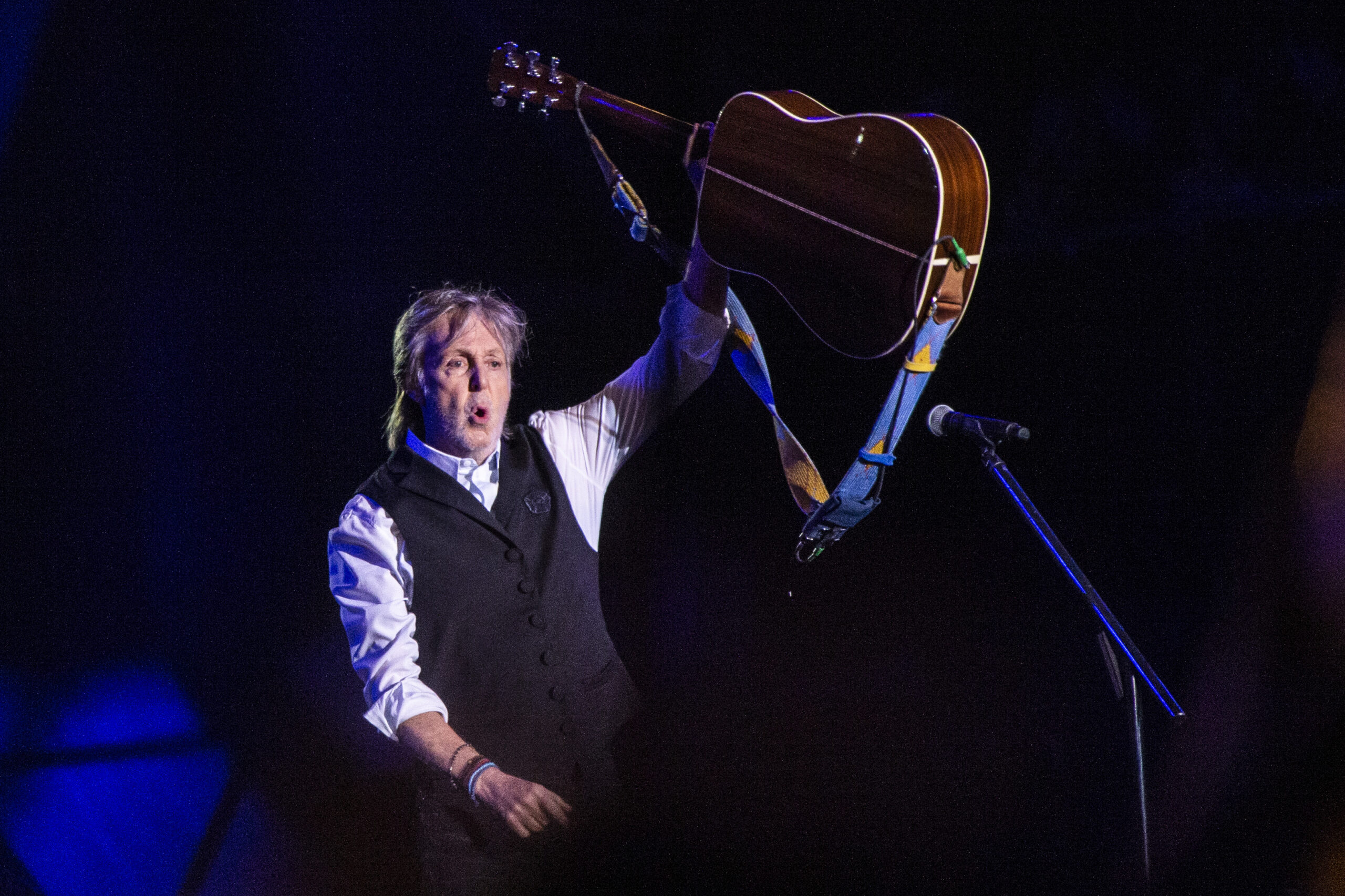 FILE - Paul McCartney performs at Glastonbury Festival in Worthy Farm, Somerset, England, Saturday, June 25, 2022. Paul McCartney is a billionaire Beatle. The former member of the Fab Four is the first British musician to be worth 1 billion pounds ($1.27 billion), according to figures released Friday, May 17, 2024. (Joel C Ryan/Invision/AP, File)