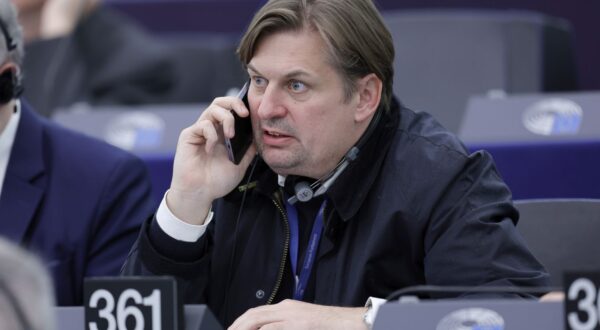 epa11295351 Maximilian Krah, a member of the German AfD party Federal Executive Committee and has been a Member of the European Parliament since 2019, during the Votings at the European Parliament in Strasbourg, France, 23 April 2024. The EU Parliament's session runs from 22 until 25 April 2024.  EPA/RONALD WITTEK