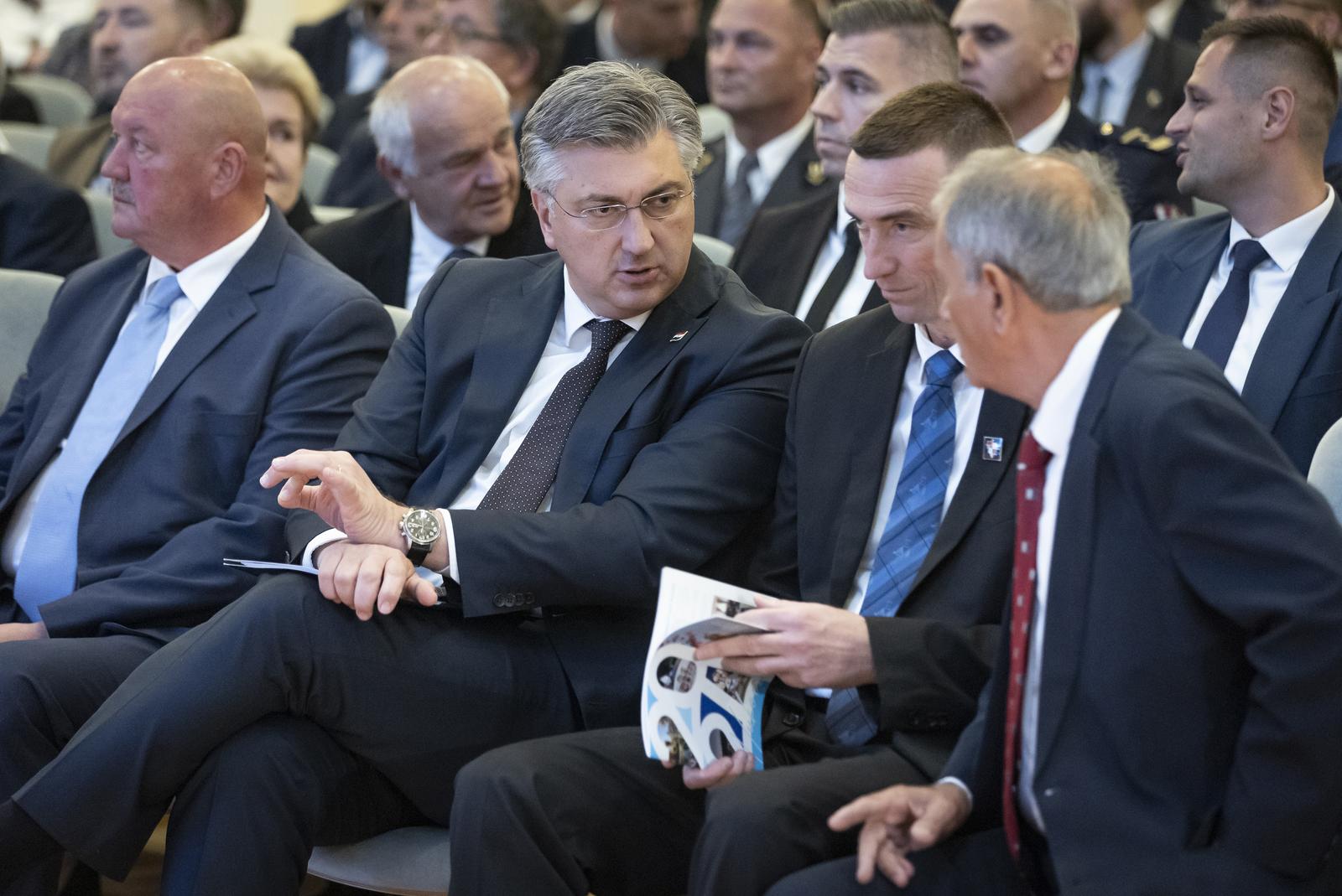 03.05.2024., Vukovar - Predsjednik Vlade Andrej Plenkovic sudjelovao je na svecanoj sjednici Gradskog vijeca Grada Vukovara u povodu obiljezavanja Dana grada. Photo: Davor Javorovic/PIXSELL