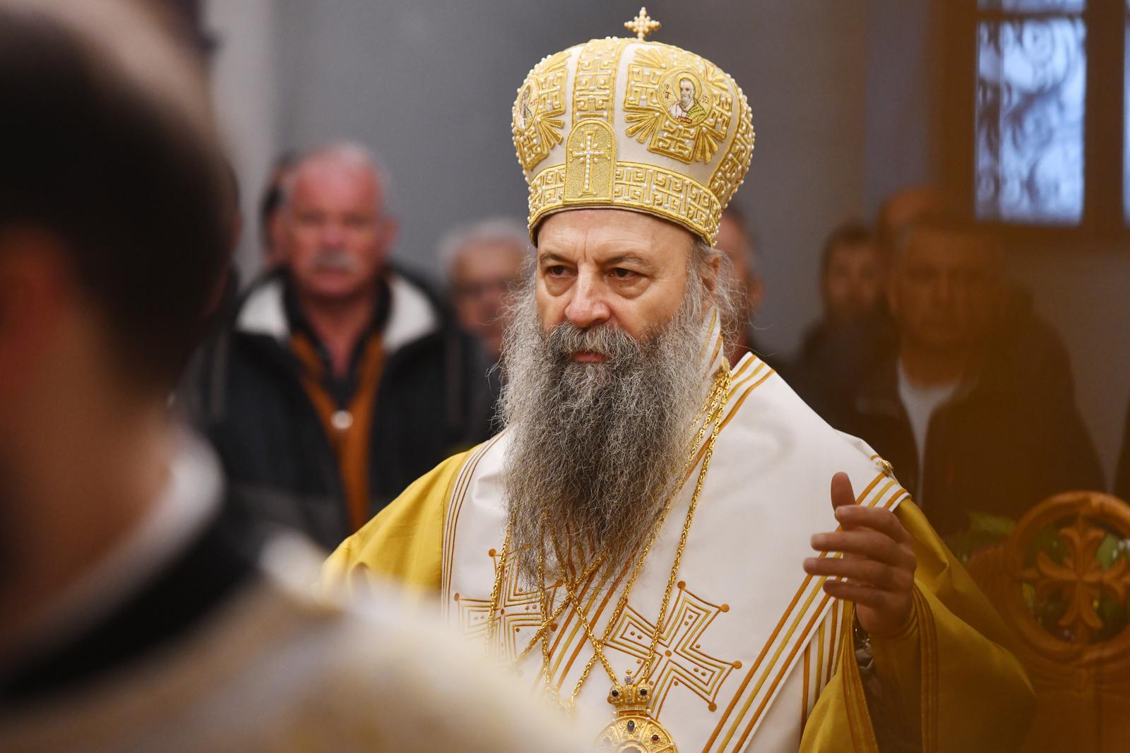 11.02.2024., Sibenik - Prvi covjek Srpske Pravoslane Crkve Patrijah Porfirije u prvom sluzbenom posjetu Dalmatinskoj eparhiji. Uz posjet Patrijah Porfirije odrzao je liturgiju u sabornoj crkvi Uspenja Presvete Bogorodice. Photo: Hrvoje Jelavic/PIXSELL