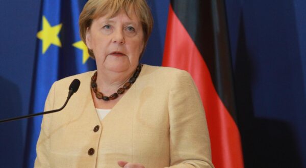 13, September, 2021, Belgrade - Press conference after the meeting of German Chancellor Angela Merkel and the President of the Republic of Serbia Aleksandra Vucic. Angela Merkel. Photo: Milos Tesic/ATAImages"n"n13, septembar, 2021, Beograd - Konferencija za medije posle sastanka nemacke kancelarke Angela Merkel  i predsednika Republike Srbije Aleksandra Vucic. Photo: Milos Tesic/ATAImages