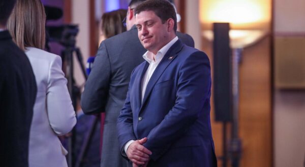 17.04.2024.., Zagreb - Docek izbornih rezultata za Hrvatski saboru u stozeru Hrvatske demokratske zajednice (HDZ), Hrvatsko socijalno-libaralne stranke (HSLS), Hrvatske demokrscanske stranke (HDS), Hrvatske narodne stranke (HNS) i Hrvatske stranke umirovljenika (HSU) u hotelu Westin. Oleg Butkovic Photo: Slavko Midzor/PIXSELL