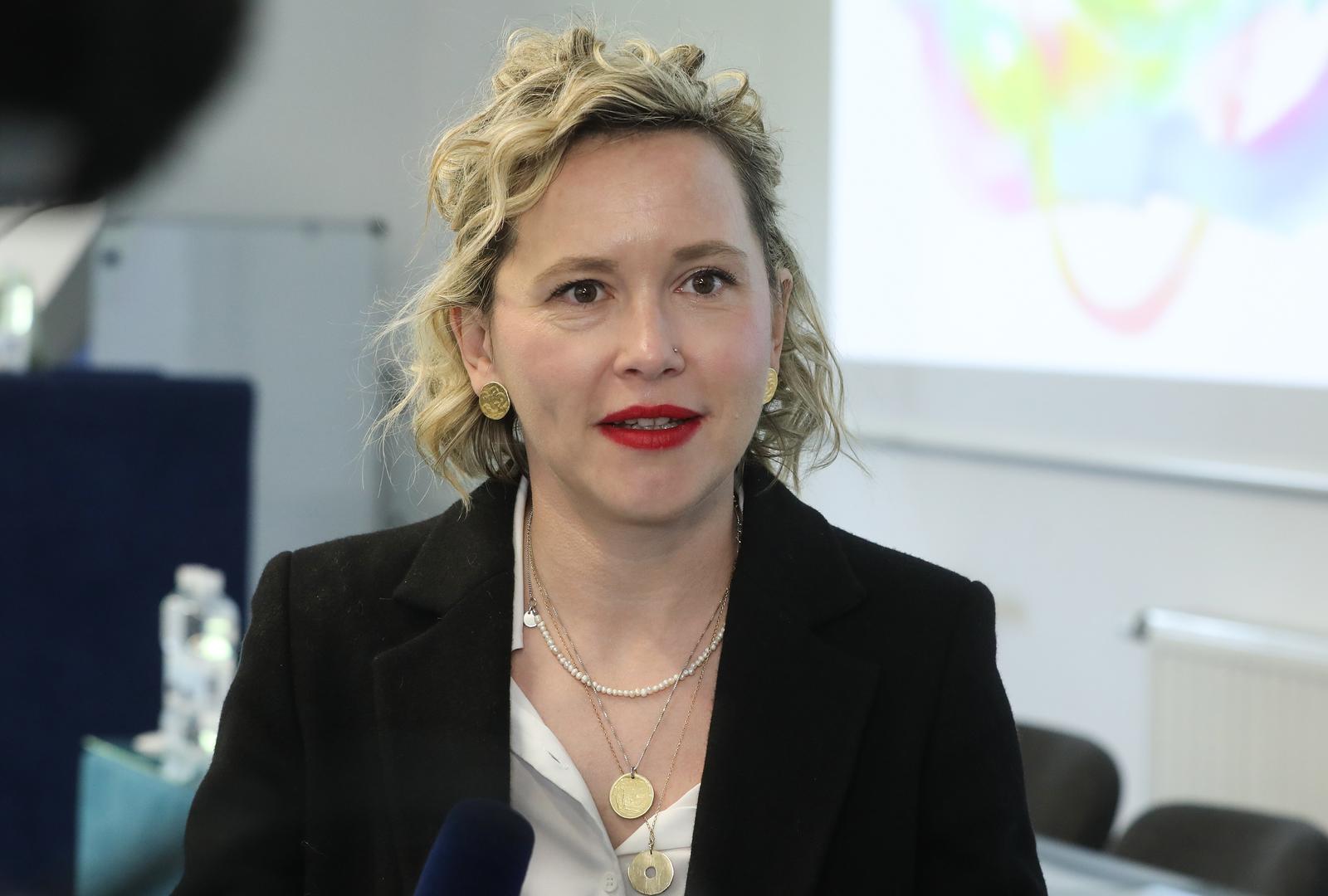 17.05.2024., Zagreb - Obiljezavanje Medjunarodnog dana borbe protiv homofobije, bifobije i transfobije u Klinici za psihijatriju sv. Ivan. Ivana Kekin iz stranka Mozemo. Photo: Davorin Visnjic/PIXSELL