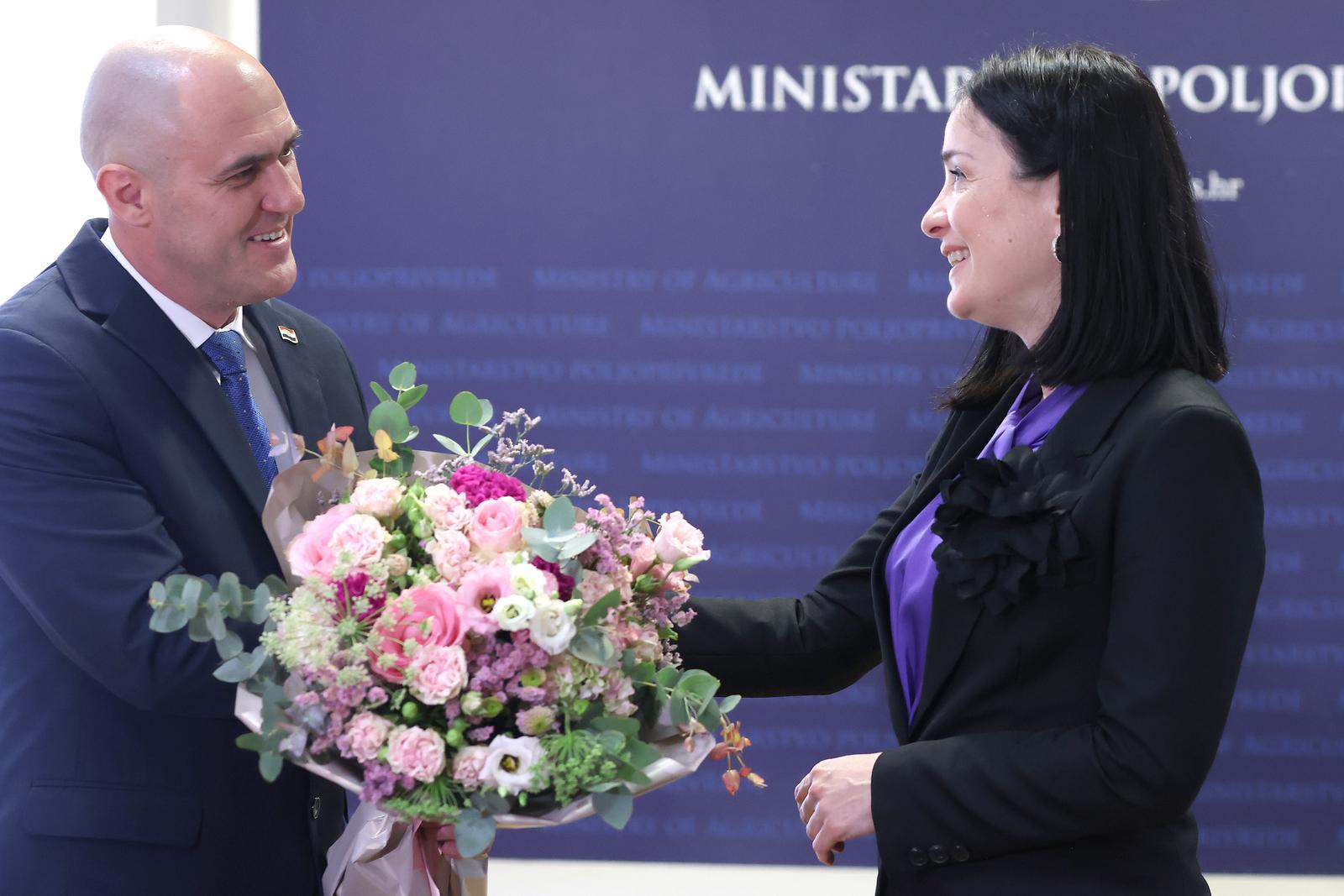 20.05.2024., Zagreb - Novi ministar Josip Dabro preuzeo je danas Ministarstvo poljoprivrede, sumarstva i ribarstva
od dosadasnje ministrice Marije Vuckovic. Photo: Patrik Macek/PIXSELL