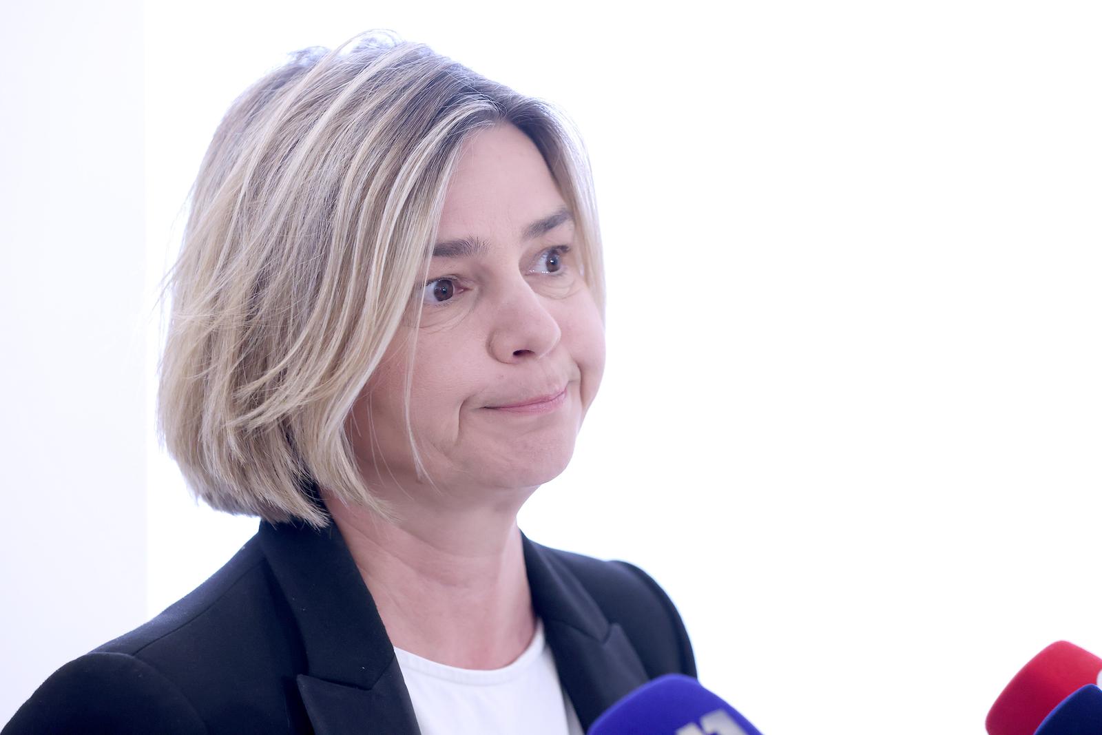 22.05.2024., Zagreb - Na konferenciji za medije odrzanoj u Saboru o aktualnim temama govorila je  Sandra Bencic. Photo: Patrik Macek/PIXSELL